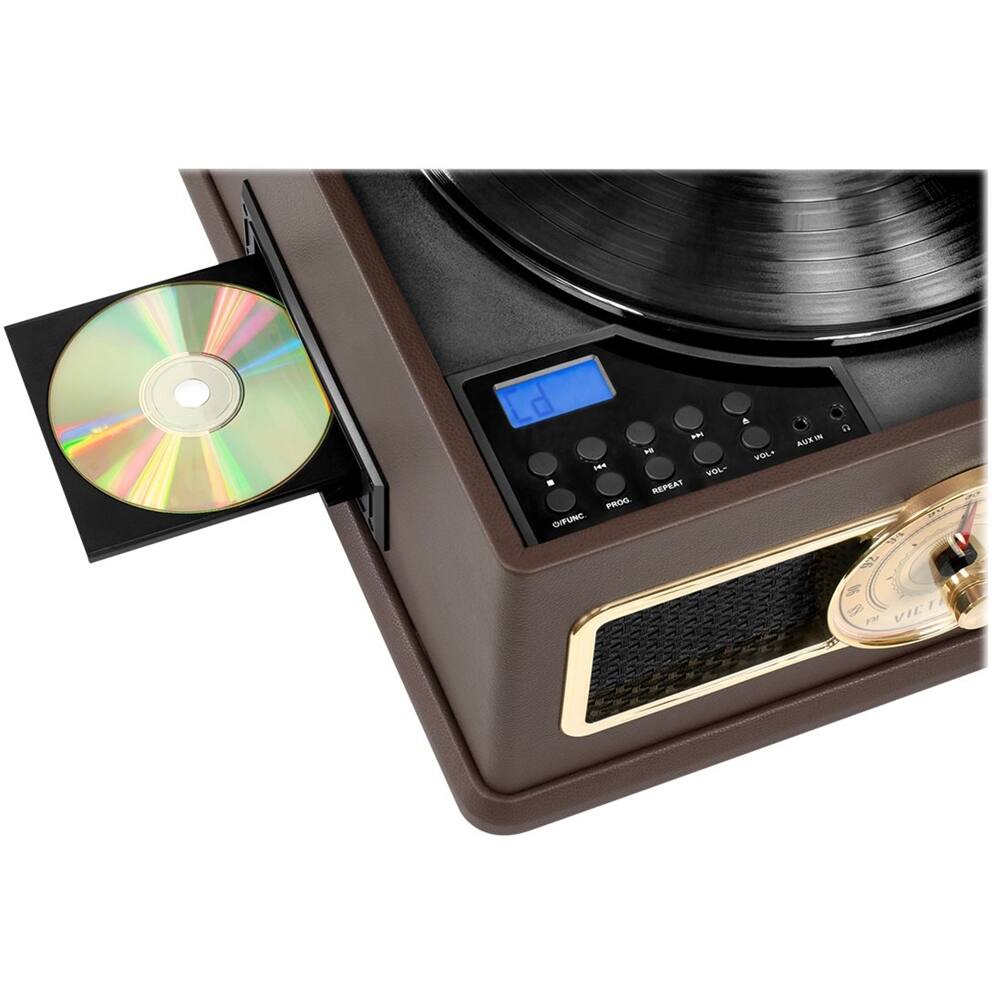 Best Buy: Victrola Bluetooth Stereo Audio System Brown VTA-800B-BRN