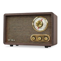 Victrola - Retro Wood Bluetooth AM/FM Radio - Espresso - Front_Zoom