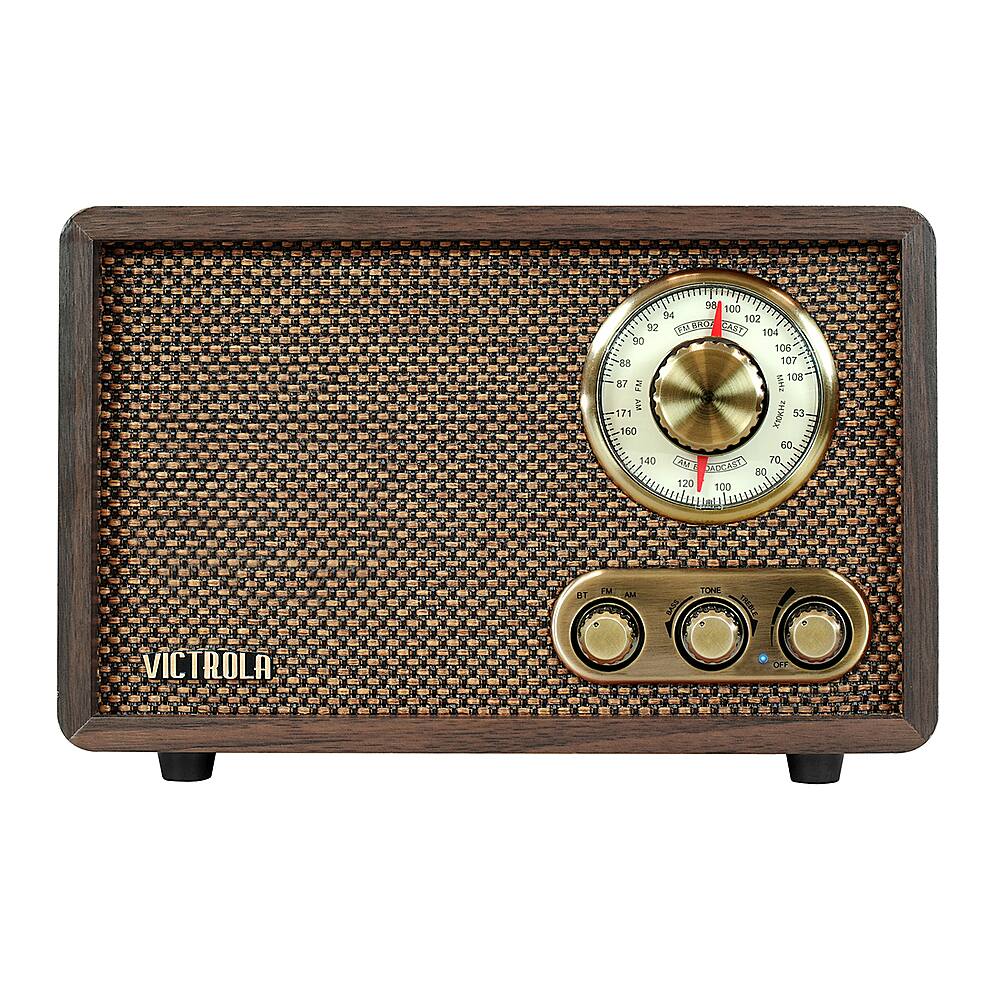 Alt View 11. Victrola - Retro Wood Bluetooth AM/FM Radio - Espresso.