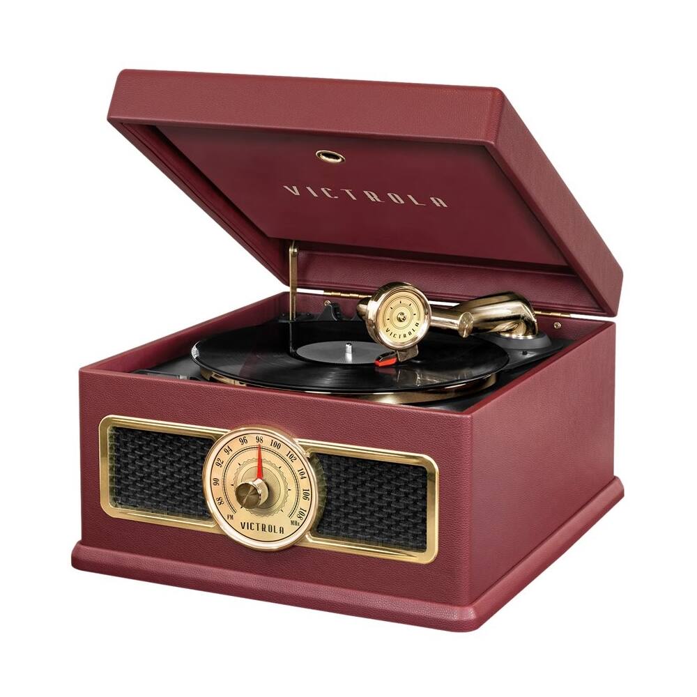 Front. Victrola - Bluetooth Stereo Audio System - Red.