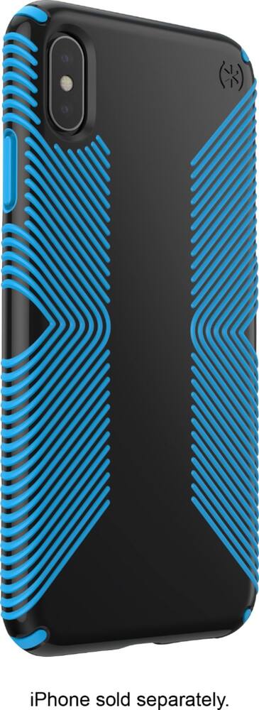 presidio glossy grip case for apple iphone xs max - black/neptune blue presidio glossy grip case for apple iphone xs max - black/neptune blue