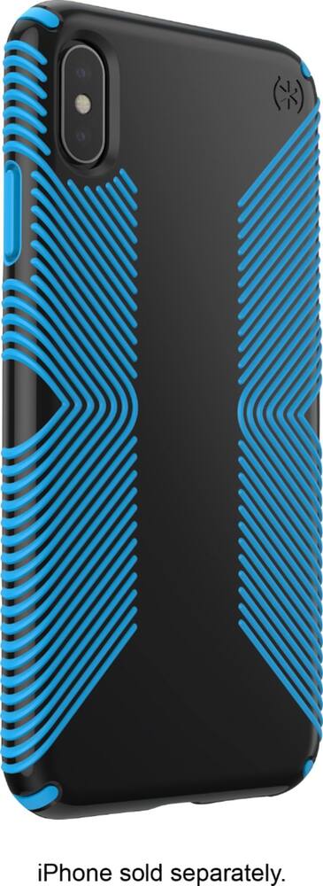 presidio glossy grip case for apple iphone xs max - black/neptune blue