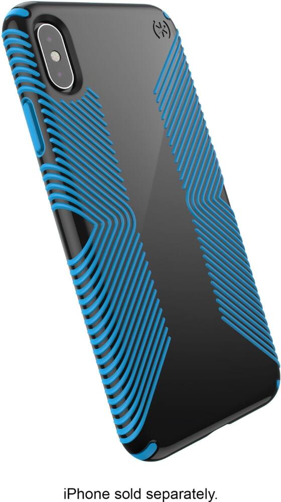 presidio glossy grip case for apple iphone xs max - black/neptune blue presidio glossy grip case for apple iphone xs max - black/neptune blue