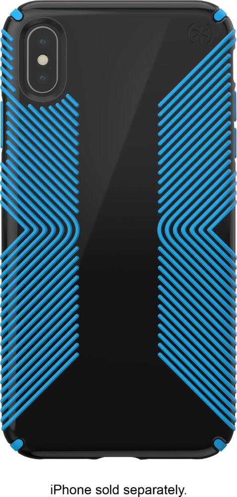 presidio glossy grip case for apple iphone xs max - black/neptune blue presidio glossy grip case for apple iphone xs max - black/neptune blue