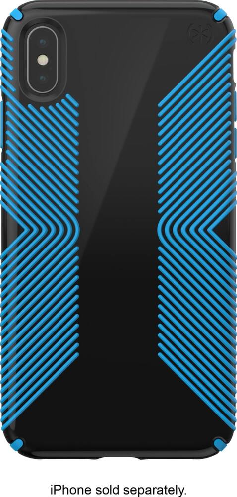 presidio glossy grip case for apple iphone xs max - black/neptune blue