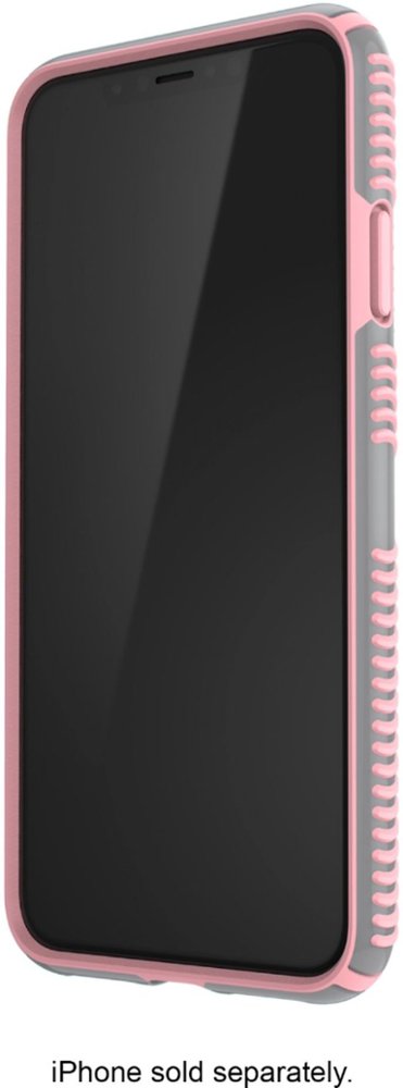 presidio glossy grip case for apple iphone xs max - gunmetal gray/tart pink