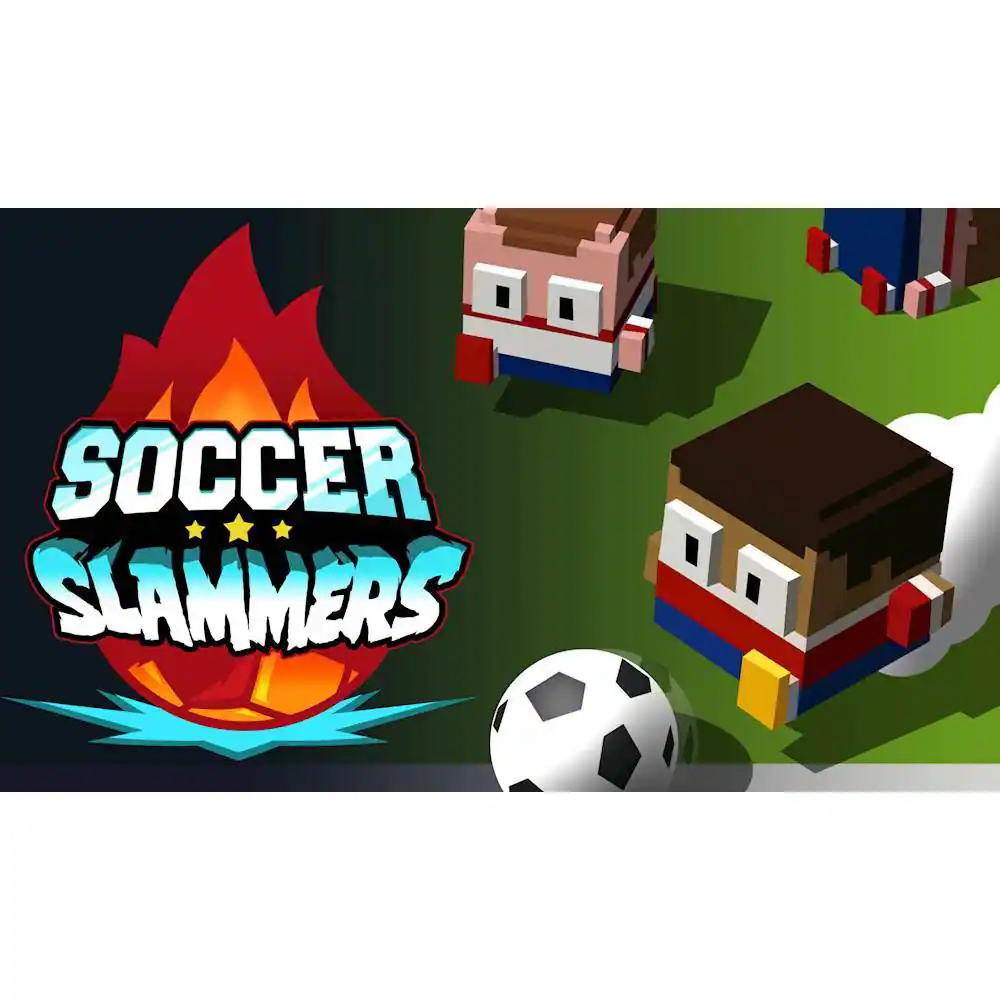 The image features a soccer game with several players on the field. There are three main characters in the scene, with one of them holding a soccer ball. The other two characters are positioned at different locations on the field, possibly preparing for the next play or defending their goal. The overall scene appears to be a fun and engaging soccer game, with the players actively participating in the match. - E (Everyone)