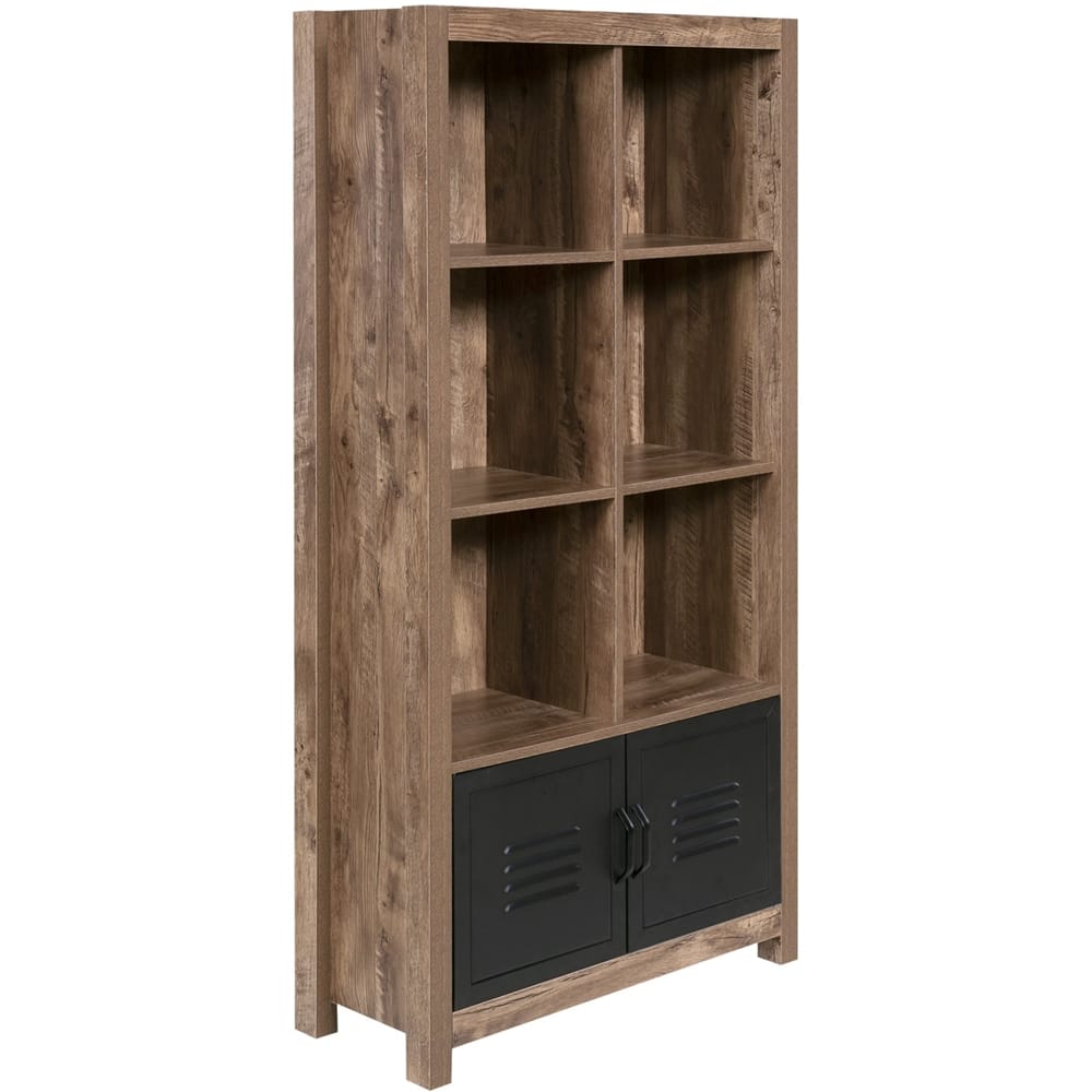 Left View: OneSpace - Norwood Range Collection 6-Shelf Bookcase - Natural Oak