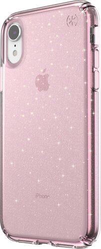 Speck - Presidio Clear + Glitter Case for Apple® iPhone® XR - Bella Pink With Gold Glitter-Front_Standard 