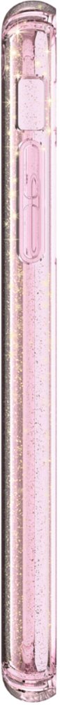 presidio clear + glitter case for apple iphone xr - bella pink with gold glitter