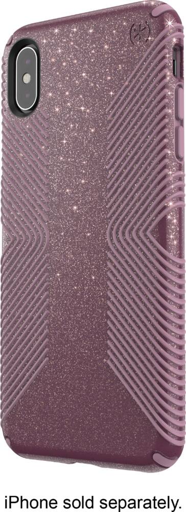 presidio grip + glitter case for apple iphone xs max - starlit purple with gold glitter presidio grip + glitter case for apple iphone xs max - starlit purple with gold glitter