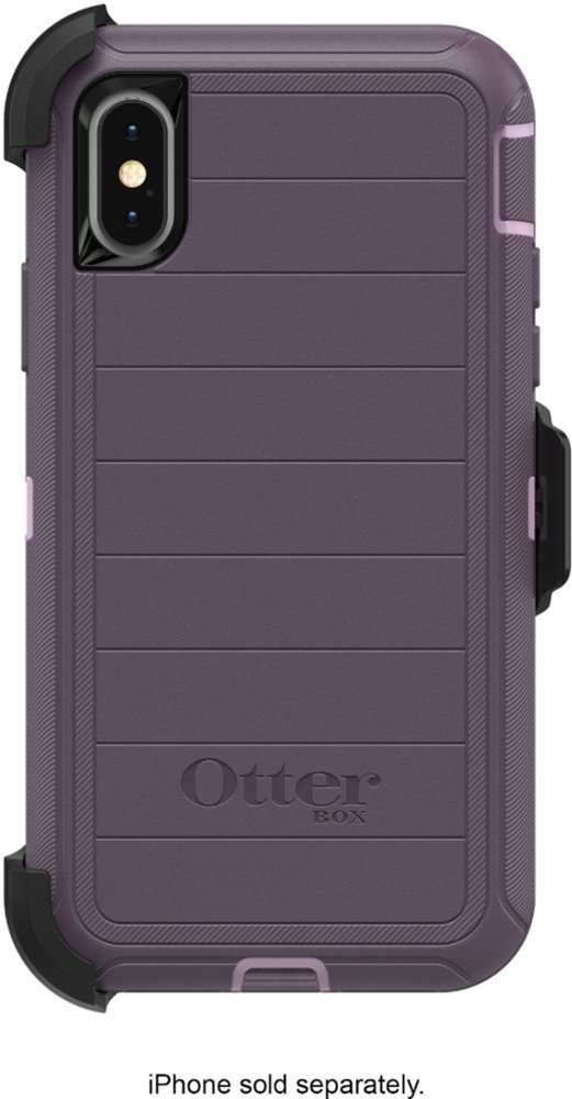 defender series pro case for apple iphone x and xs - purple nebula