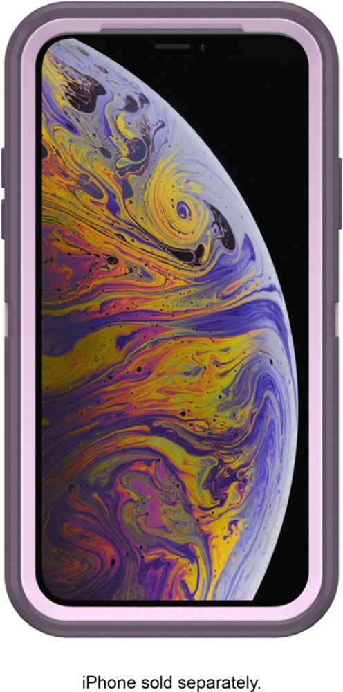 defender series pro case for apple iphone x and xs - purple nebula
