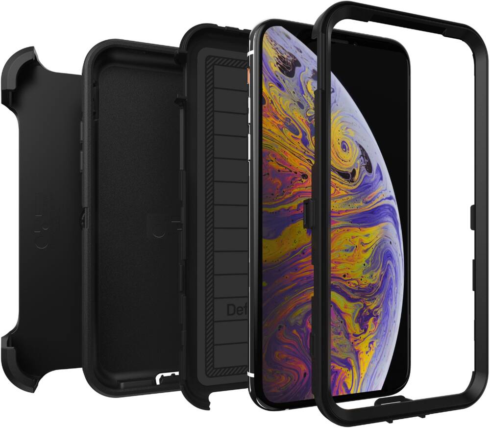 defender series pro case for apple iphone x and xs - black defender series pro case for apple iphone x and xs - black