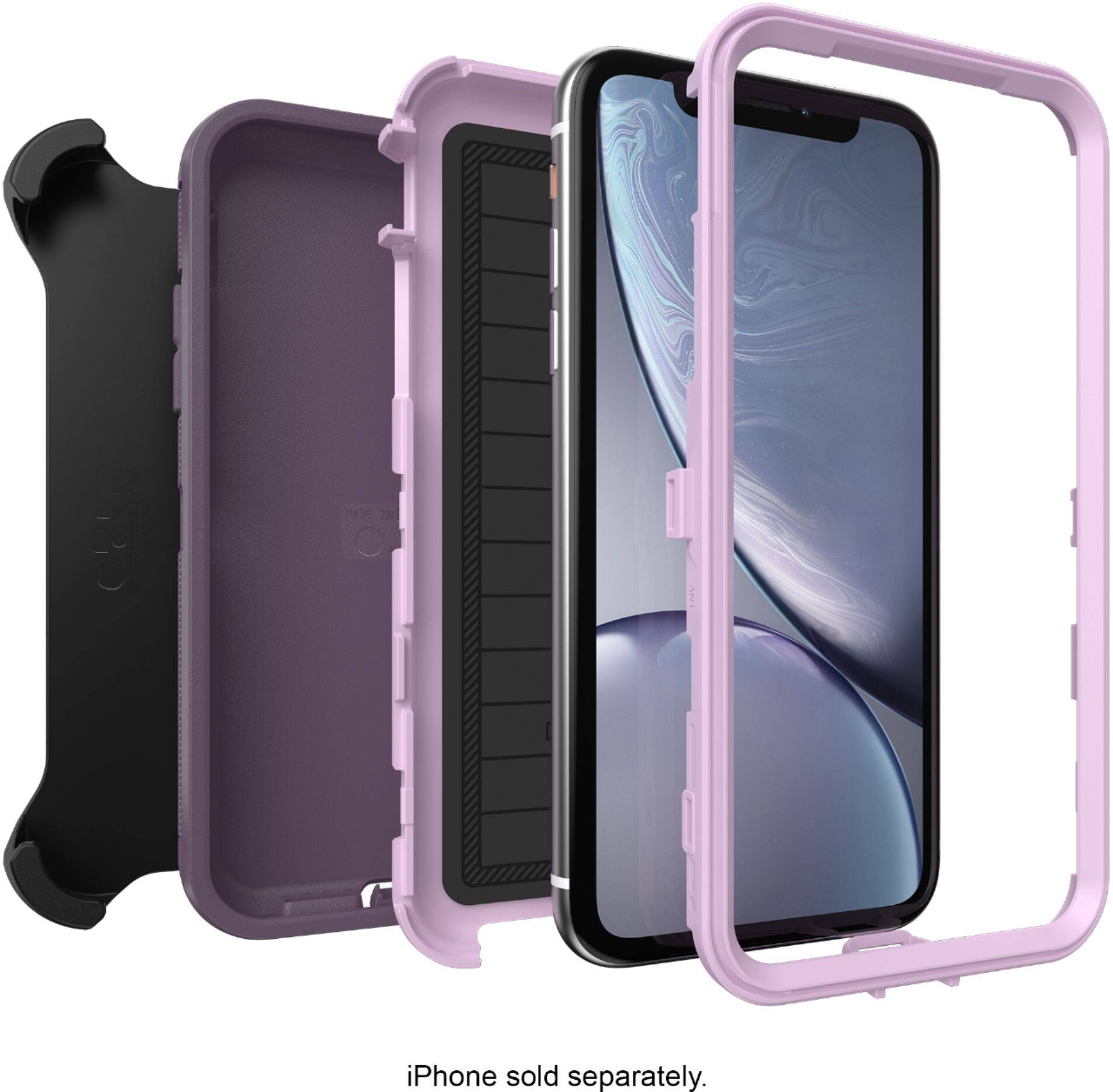 Alt View 13. OtterBox - Defender Series Pro Case for Apple® iPhone® XR - Purple Nebula.