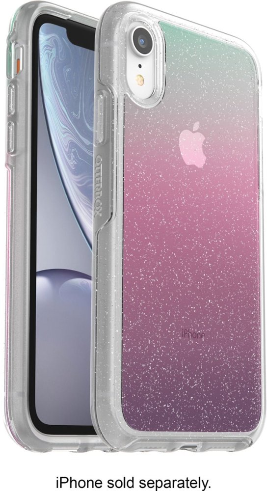 symmetry series clear case for apple iphone xr - silver flake/clear gradient energy