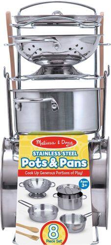 UPC 000772042659 product image for Melissa & Doug - Let's Play House! Stainless Steel Pots & Pans Play Set | upcitemdb.com