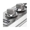 Front. Viking - Control Knob Set for Professional 5 Series VECU53616BSB - Stainless Steel.