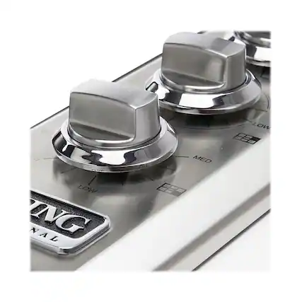 Front. Viking - Control Knob Set for Professional 5 Series VECU53616BSB - Stainless Steel.