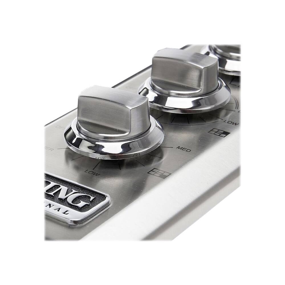 Left. Viking - Control Knob Set for Professional 5 Series VECU53616BSB - Stainless Steel.