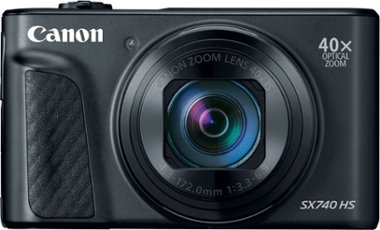 Canon - PowerShot SX740 HS 20.3-Megapixel Digital Camera - Black - Front_Zoom