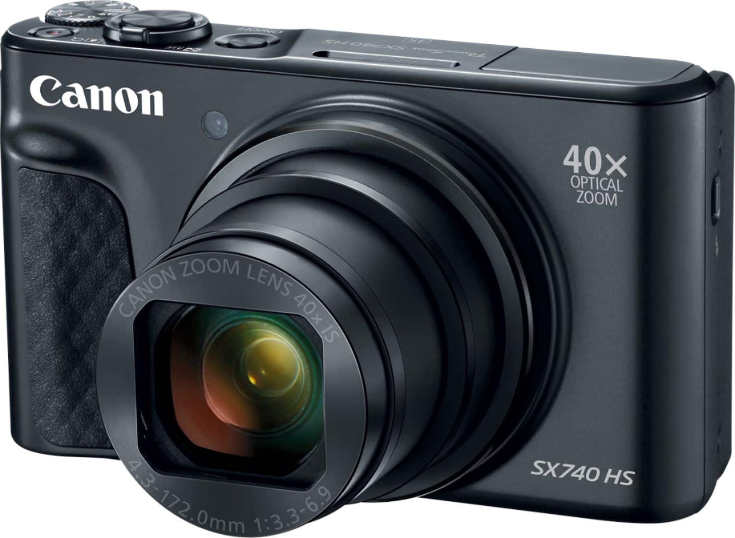 Left. Canon - PowerShot SX740 HS 20.3-Megapixel Digital Camera - Black.