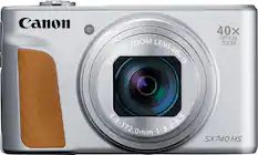 Front. Canon - PowerShot SX740 HS 20.3-Megapixel Digital Camera - Silver.