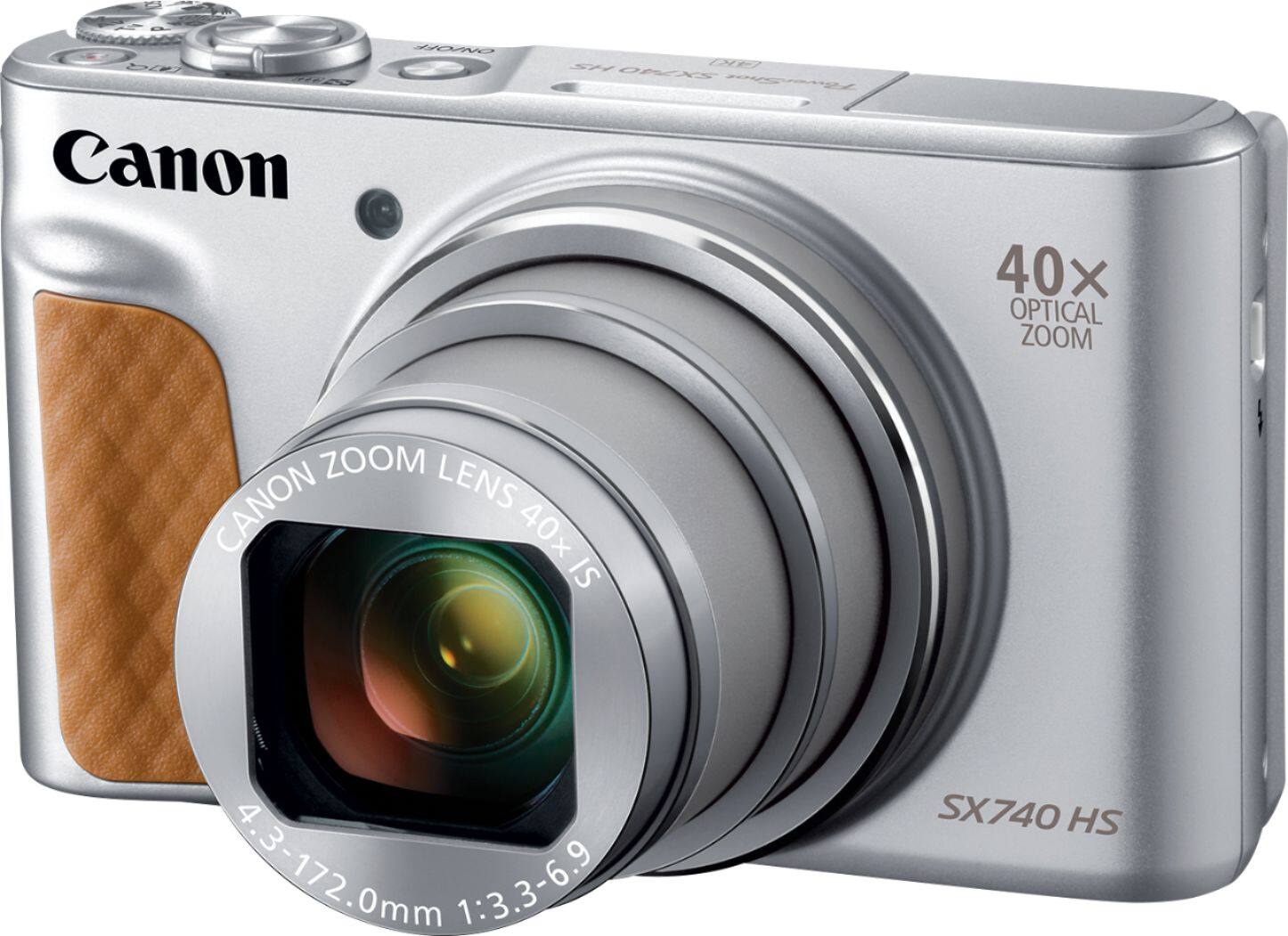 Left. Canon - PowerShot SX740 HS 20.3-Megapixel Digital Camera - Silver.
