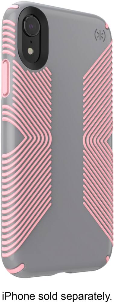 presidio glossy grip case for apple iphone xr - gunmetal gray/tart pink presidio glossy grip case for apple iphone xr - gunmetal gray/tart pink