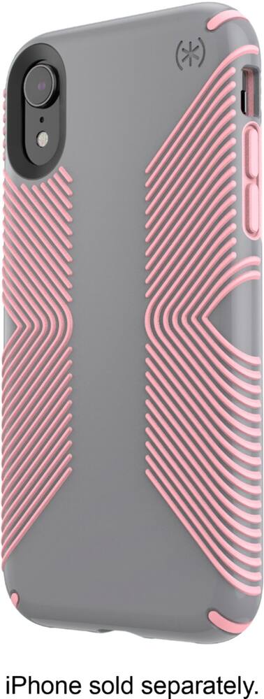 presidio glossy grip case for apple iphone xr - gunmetal gray/tart pink presidio glossy grip case for apple iphone xr - gunmetal gray/tart pink