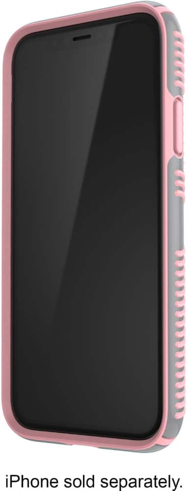 presidio glossy grip case for apple iphone xr - gunmetal gray/tart pink