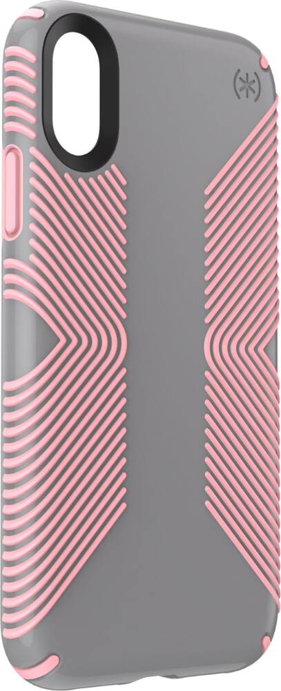 presidio glossy grip case for apple iphone xr - gunmetal gray/tart pink presidio glossy grip case for apple iphone xr - gunmetal gray/tart pink