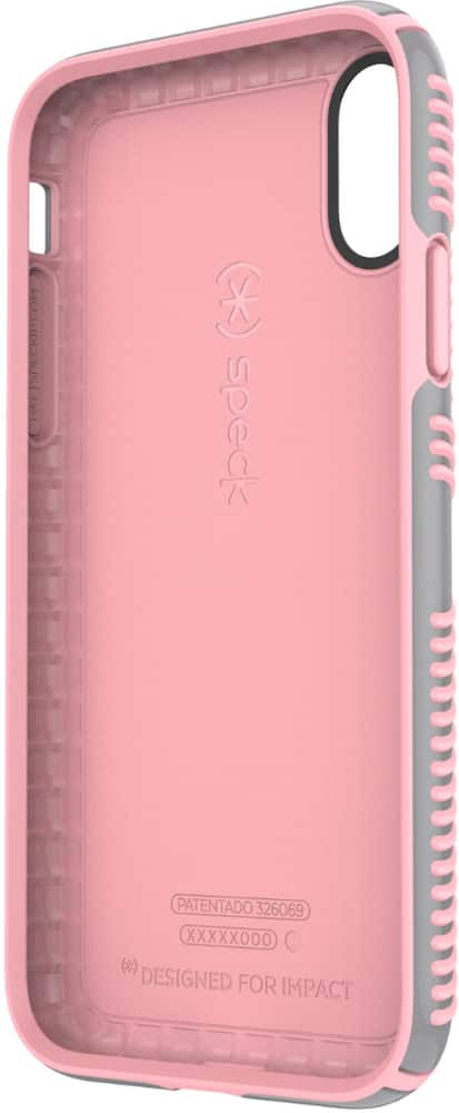 presidio glossy grip case for apple iphone xr - gunmetal gray/tart pink presidio glossy grip case for apple iphone xr - gunmetal gray/tart pink