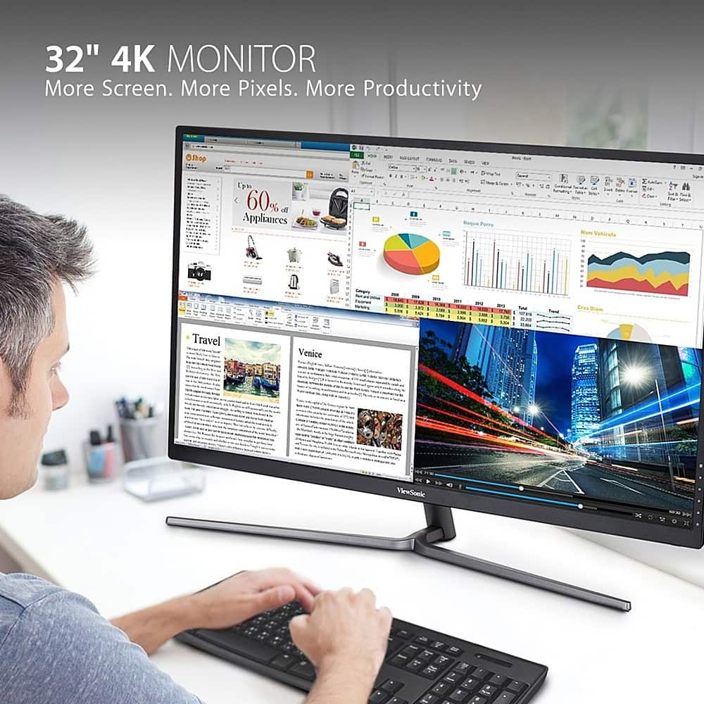 ViewSonic 31.5 LCD 4K UHD FreeSync Monitor (DisplayPort HDMI