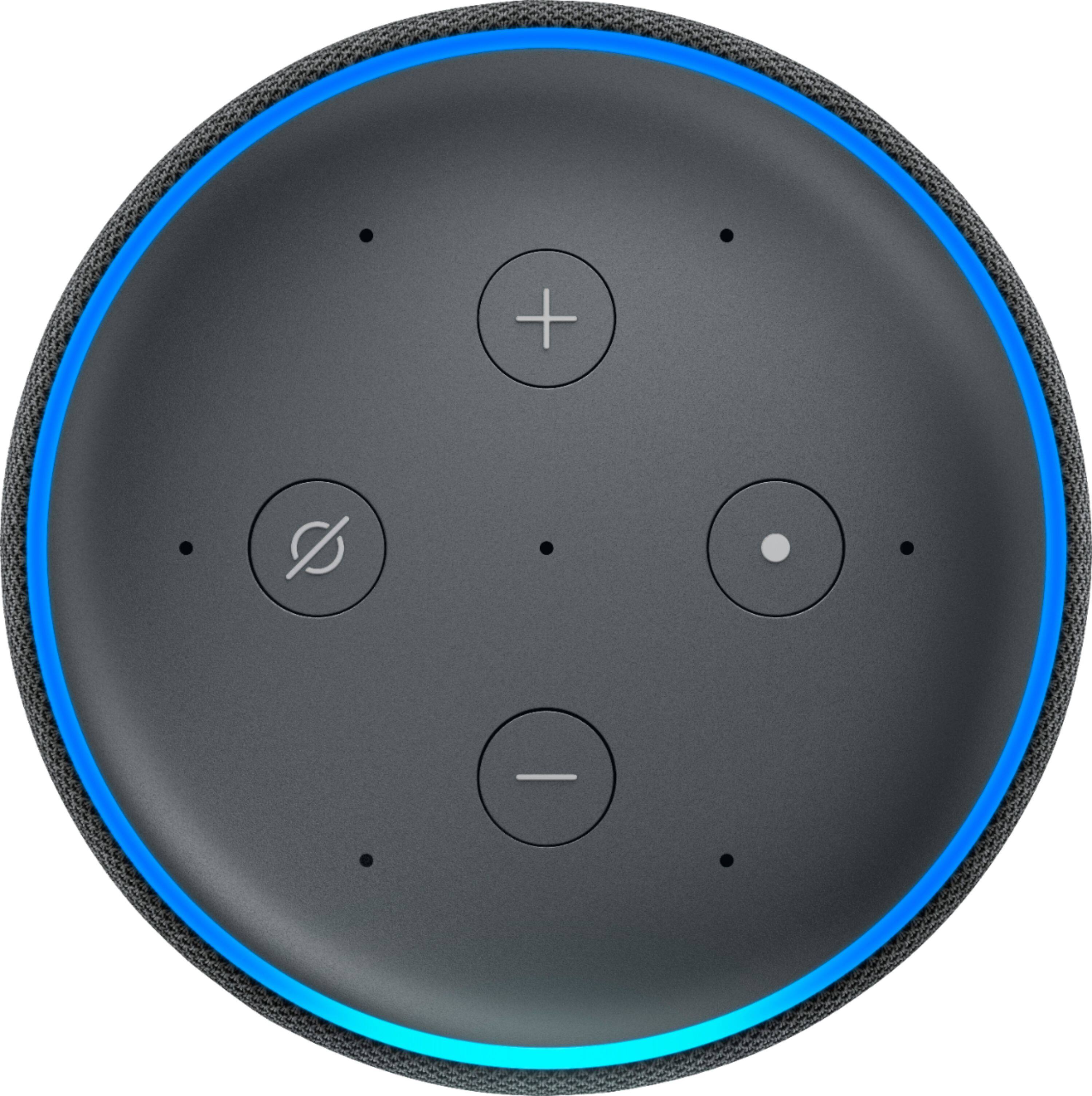 Alt View 12. Amazon - Echo Plus (2nd Gen) - Smart Speaker with Alexa and built in smart home Hub - Charcoal.