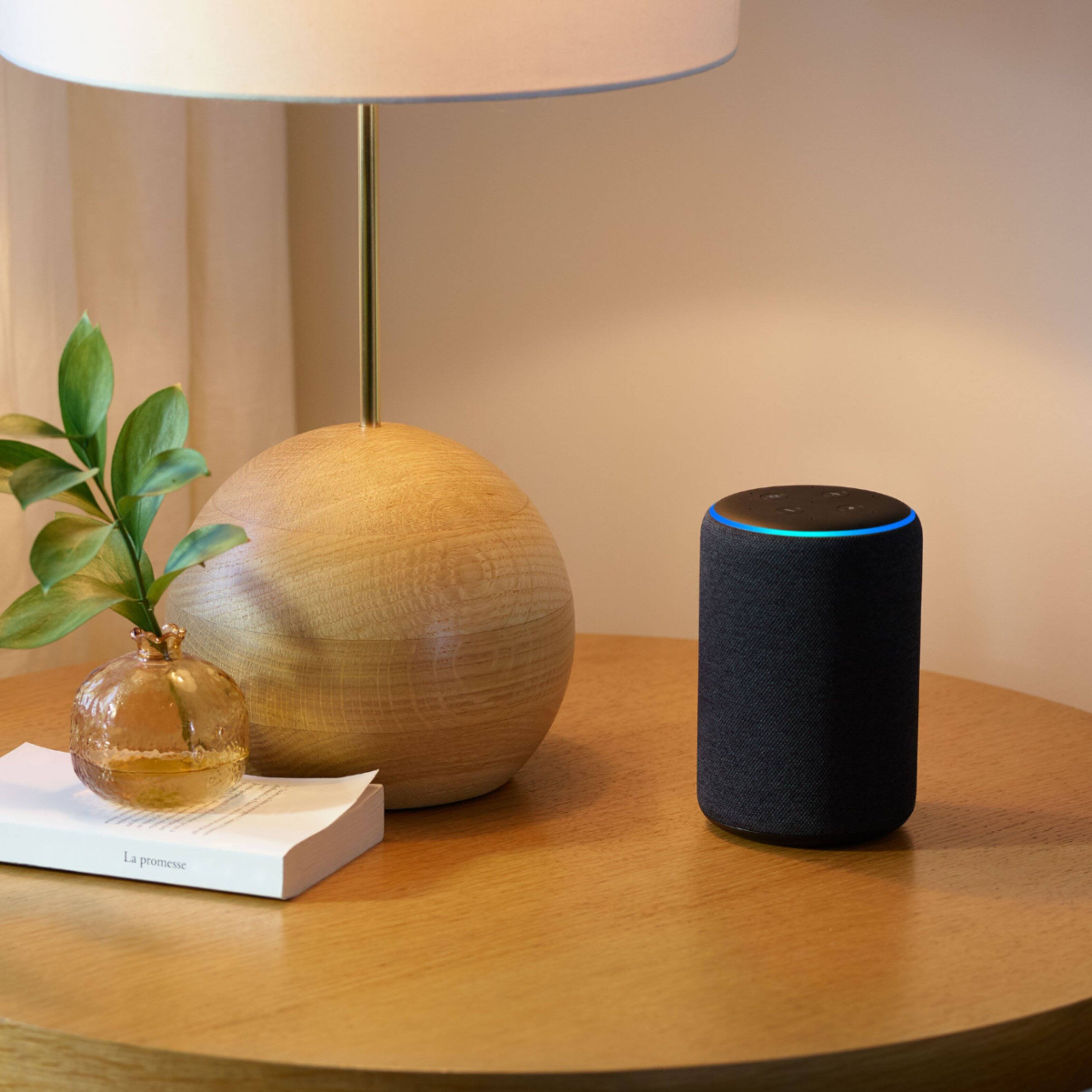 Alt View 15. Amazon - Echo Plus (2nd Gen) - Smart Speaker with Alexa and built in smart home Hub - Sandstone.