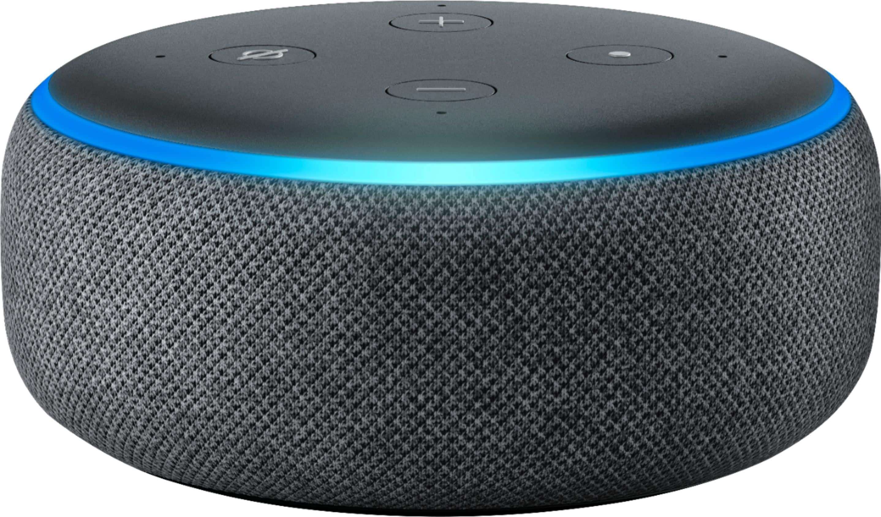 Front. Amazon - Echo Dot (3rd Gen) - Smart Speaker with Alexa - Charcoal.