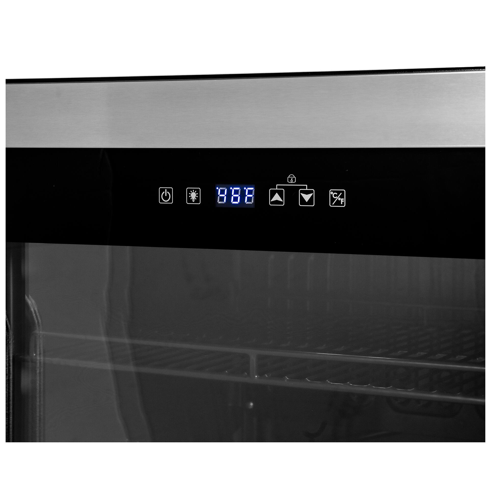 Angle. Magic Chef - Commercial 18 .9 in W, 2 .1 cu. ft. Countertop 58 Can Beverage Cooler in Stainless Steel - Black.