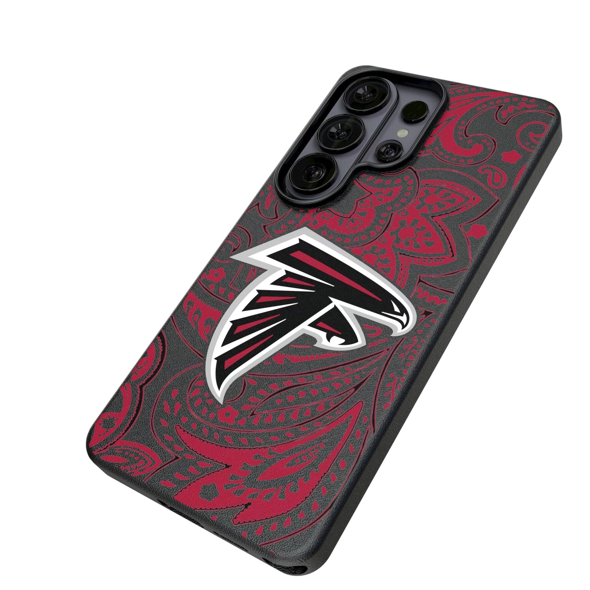 Alt View 1. Keyscaper - Atlanta Falcons Paisley Galaxy Magnetic Bump Case - S25 - Black.