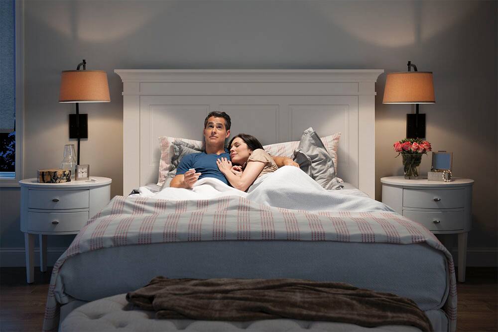 "I set the lights to come on at dusk, so my family comes back to a welcoming home... especially when I am out of town, " Justin . Philadelphia, PA.

The text on the image is about a person who sets the lights to turn on at dusk to ensure that their family has a welcoming home when they return. The person is from Philadelphia, Pennsylvania.