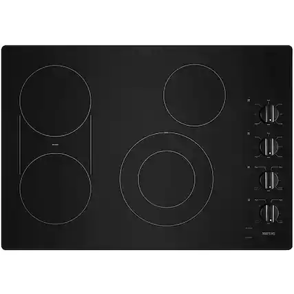 Front. Maytag - 30" Electric Cooktop - Black.