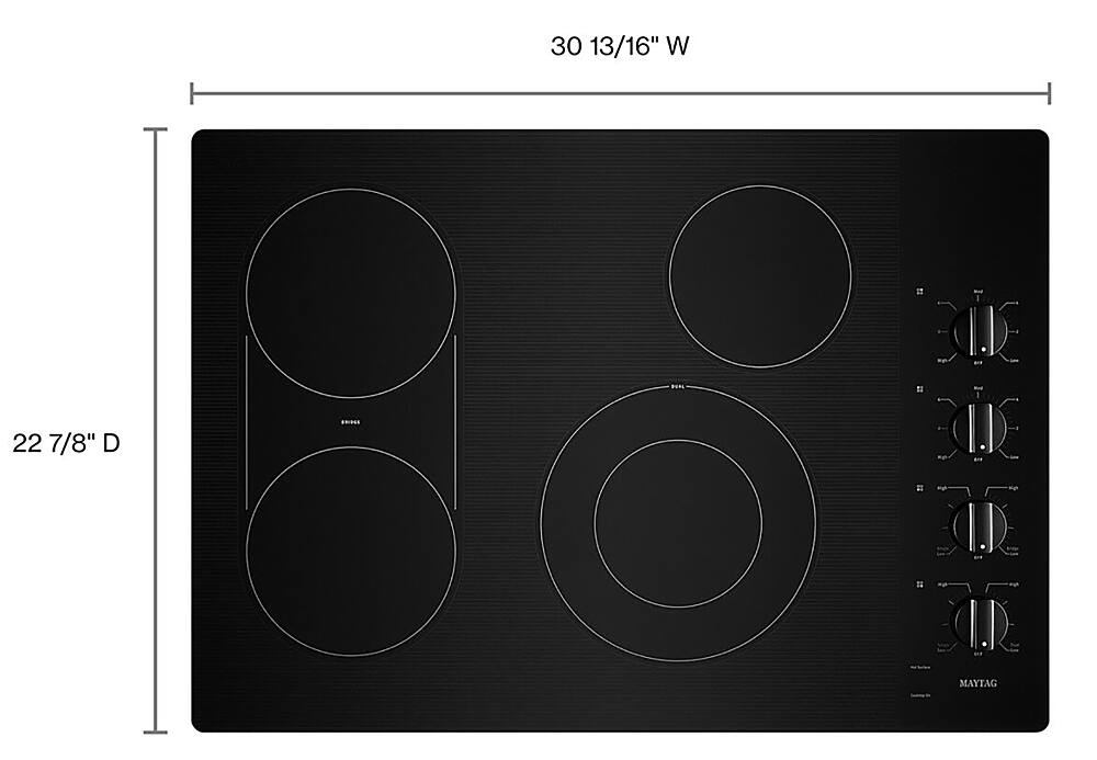 Alt View 11. Maytag - 30" Electric Cooktop - Black.