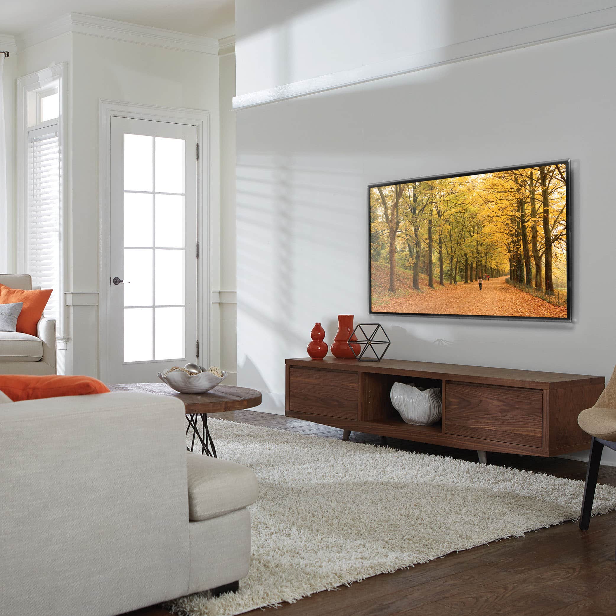 Alt View 14. Sanus - Premium Series Fixed-Position TV Wall Mount for Most TVs 65"-95" up to 180 lbs - Slim Profile Sits 1.6" From Wall - Black.