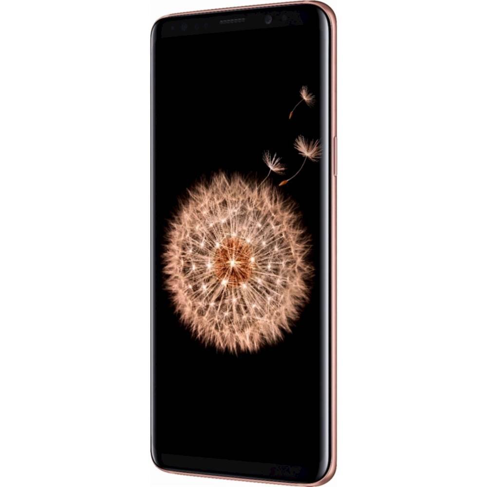 Left. Samsung - Geek Squad Certified Refurbished Galaxy S9 64GB - Sunrise Gold.