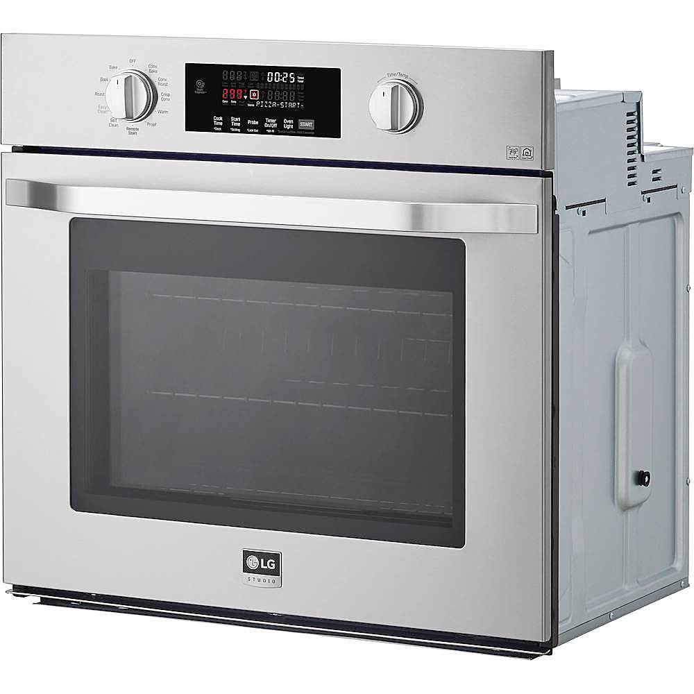 Left View: Thermador - Masterpiece Series 30" Built-In Single Electric Convection Wall Oven with Wifi - Stainless steel