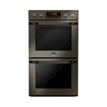 LG - STUDIO 30" Built-In Double Electric Convection Wall Oven - Black stainless steel - Front_Standard