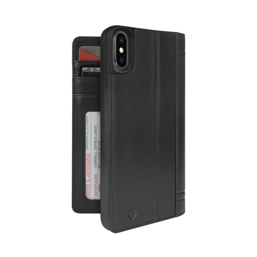 journal case for apple iphone x - black journal case for apple iphone x - black
