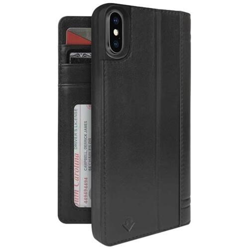 journal case for apple iphone x - black journal case for apple iphone x - black