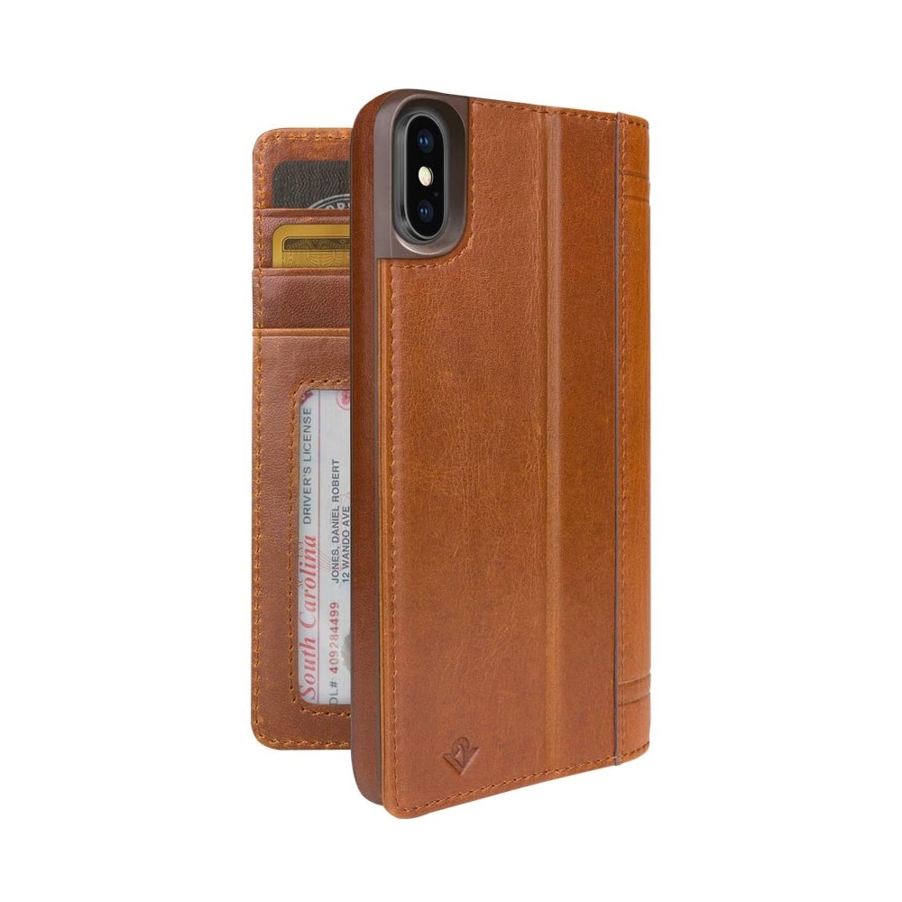 journal case for apple iphone x - cognac journal case for apple iphone x - cognac