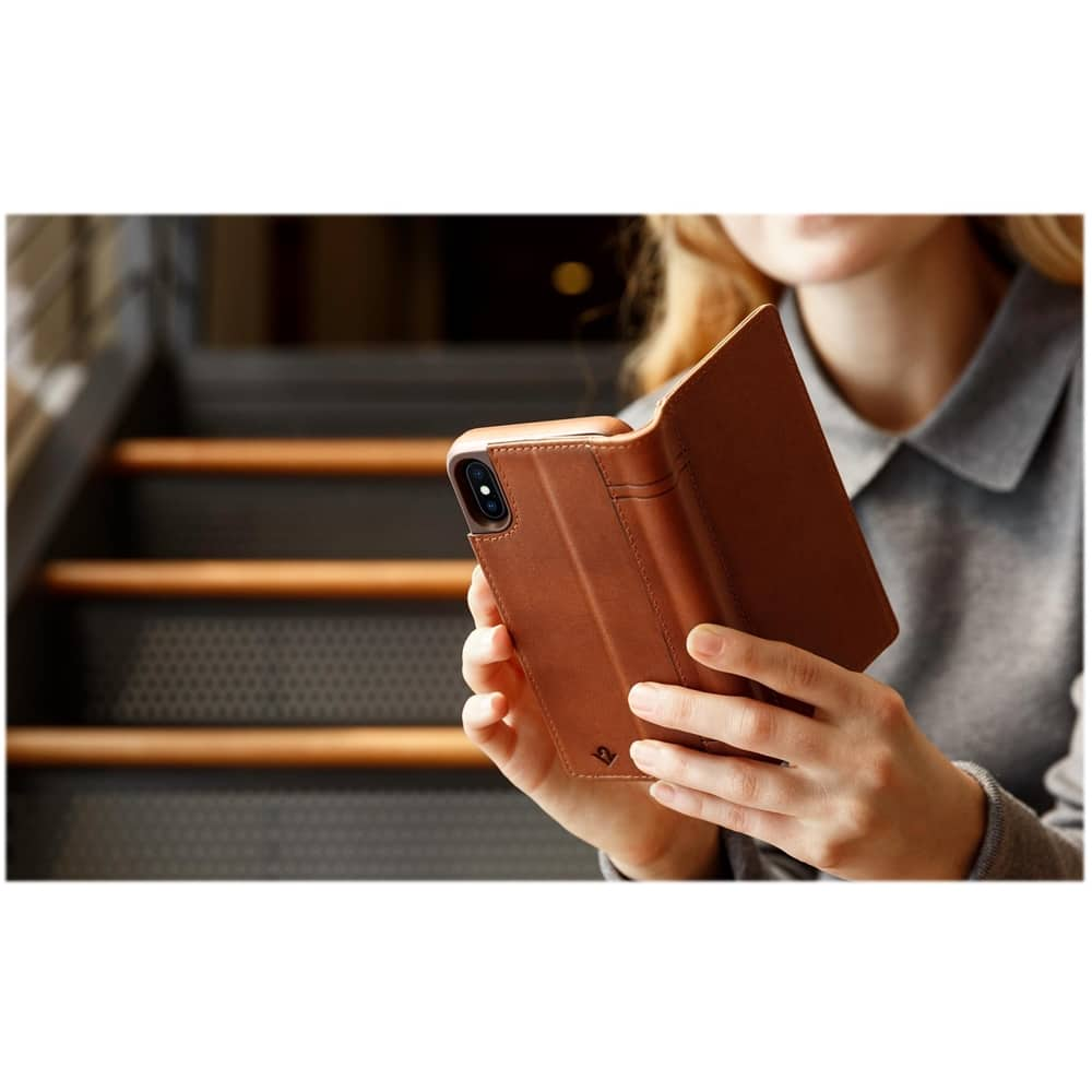 journal case for apple iphone x - cognac